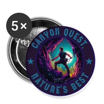 Recherche de canyon meilleure nature, rétro - Lot de 5 petits badges (25 mm) - blanc - Devant