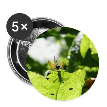 Calopteryx virgo beobachtet dich!! - Buttons klein 25 mm (5er Pack) - Weiß - Vorne