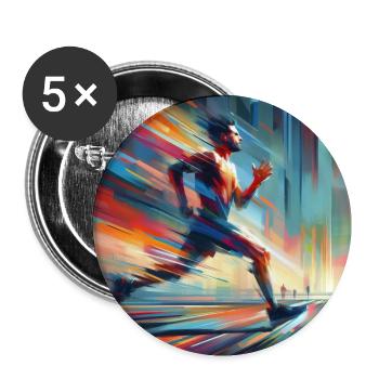 Running Man 2 - Buttons small 1''/25 mm (5-pack) - white - Front