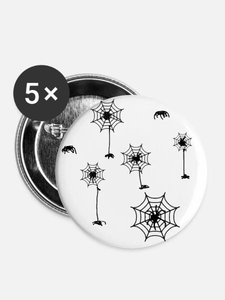 Spinnennetz, spinne, Netze, illustration - Buttons klein 25 mm (5er Pack) - Weiß