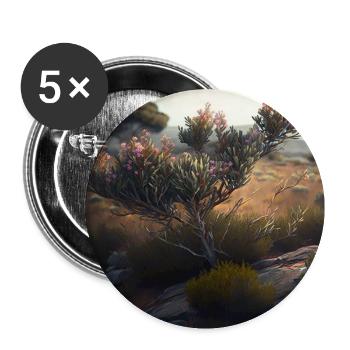 Outback blüht - Buttons klein 25 mm (5er Pack) - Weiß - Vorne