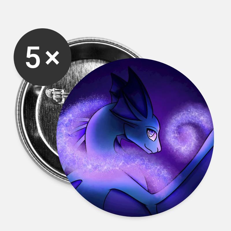 Sternenstaub-Drache - Buttons klein 25 mm (5er Pack) - Weiß