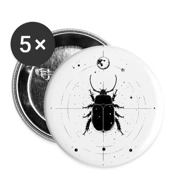 in space with moon and stars - Buttons small 1''/25 mm (5-pack) - white - Front
