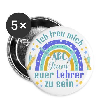 Lehrer - Buttons klein 25 mm (5er Pack) - Weiß - Vorne