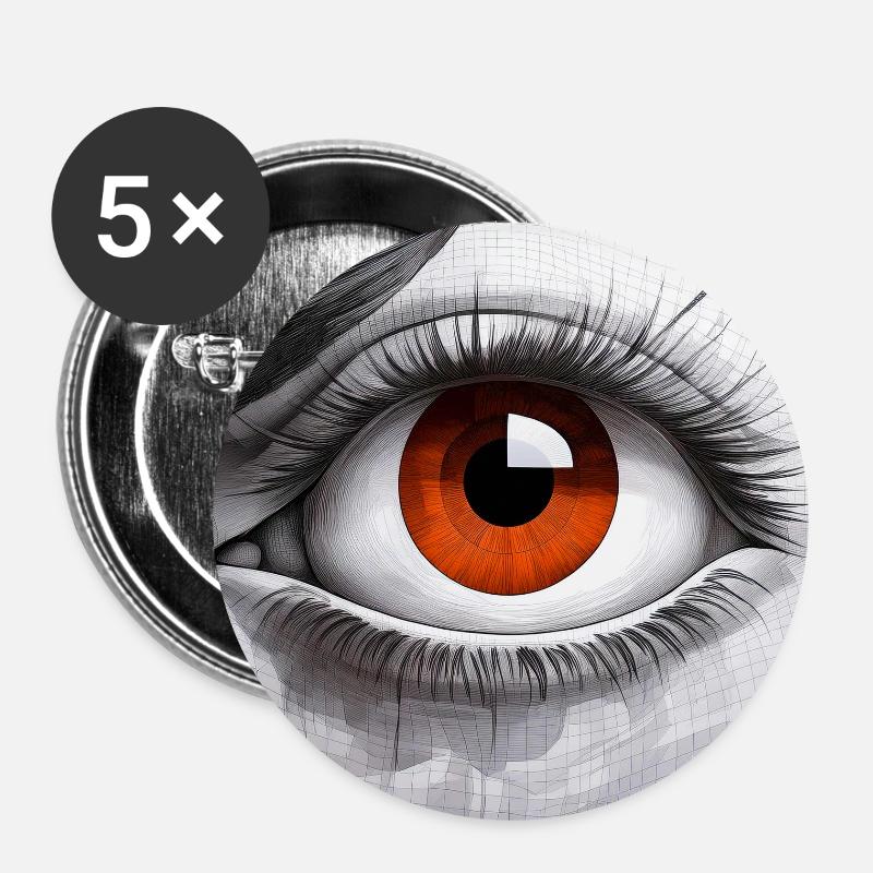 Eye on Grid - Buttons small 1''/25 mm (5-pack) - white