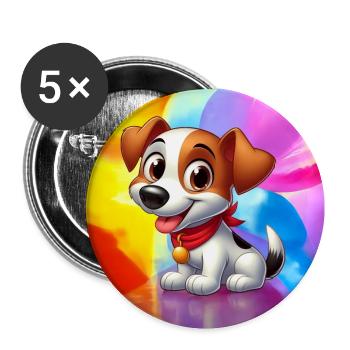 Fox Terrier 5 - Buttons small 1''/25 mm (5-pack) - white - Front