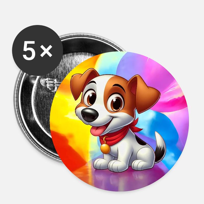 Fox Terrier 5 - Buttons small 1''/25 mm (5-pack) - white