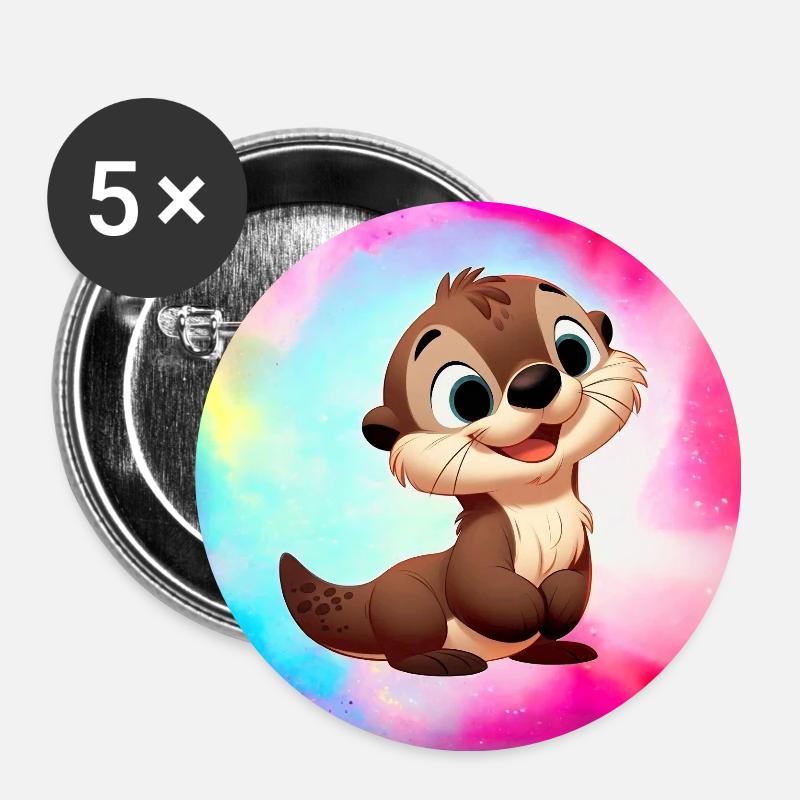 otter 5 - Buttons small 1''/25 mm (5-pack) - white