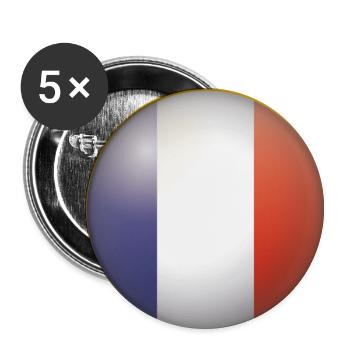 Frankreich Emblem - Buttons klein 25 mm (5er Pack) - Weiß - Vorne