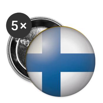 Finnland Emblem - Buttons klein 25 mm (5er Pack) - Weiß - Vorne