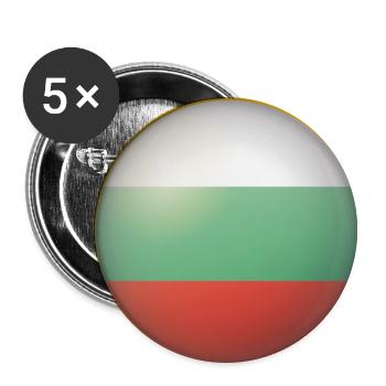 Bulgarien Emblem - Buttons klein 25 mm (5er Pack) - Weiß - Vorne