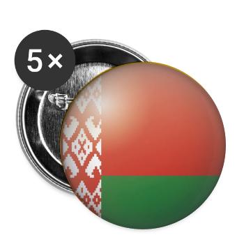 Belarus Emblem - Buttons klein 25 mm (5er Pack) - Weiß - Vorne