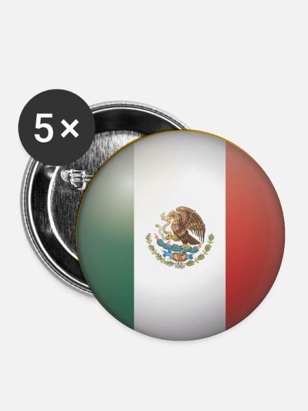Mexiko Emblem - Buttons klein 25 mm (5er Pack) - Weiß