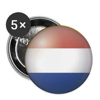 Niederlande Emblem - Buttons klein 25 mm (5er Pack) - Weiß - Vorne