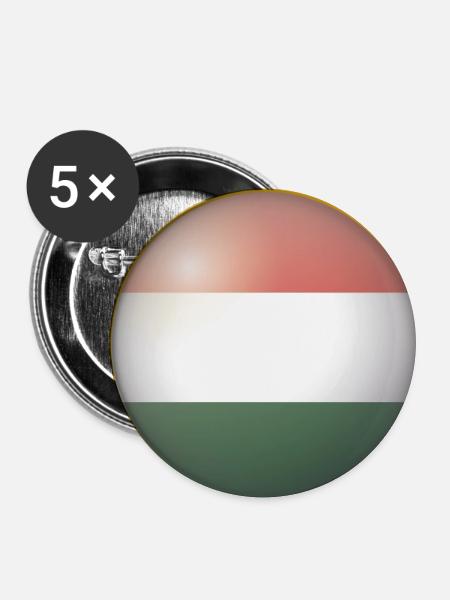 Ungarn Emblem - Buttons klein 25 mm (5er Pack) - Weiß