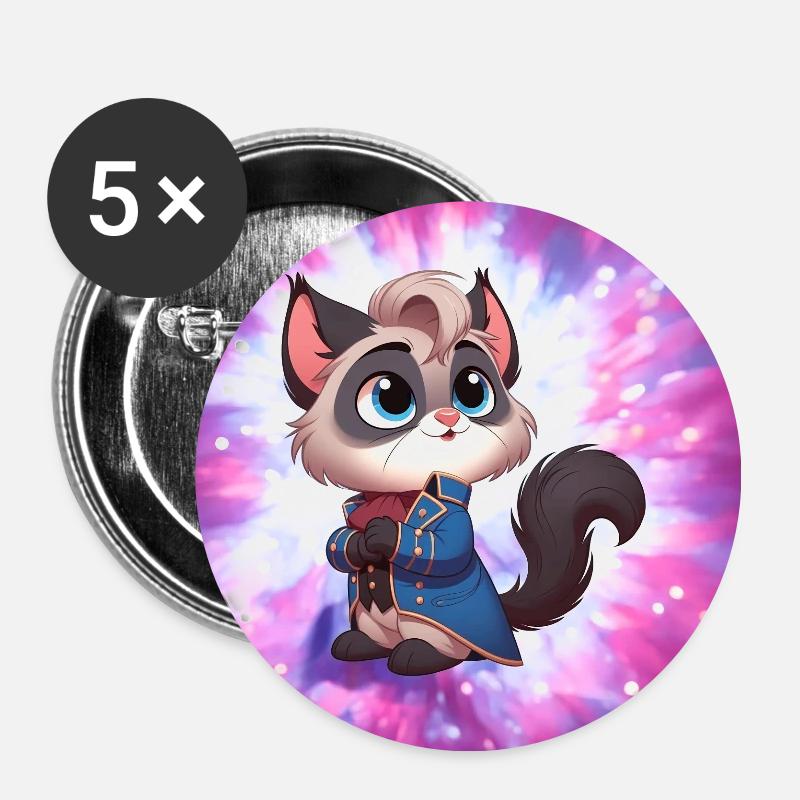 Ragdoll 10 - Buttons klein 25 mm (5er Pack) - Weiß
