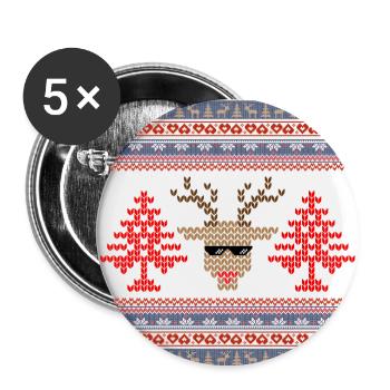 Vintage Point de Croix Noël - Buttons small 1''/25 mm (5-pack) - white - Front