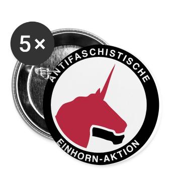 Antifaschistische Einhorn-Aktion - Buttons klein 25 mm (5er Pack) - Weiß - Vorne