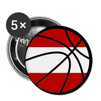 Basketball Österreich - Buttons klein 25 mm (5er Pack) - Weiß - Vorne
