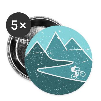 Mountainbike MTB Fahrrad Radsport Outdoor Geschenk - Buttons klein 25 mm (5er Pack) - Weiß - Vorne