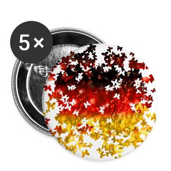 03 Deutschlandflagge Deutschlandfahne romantisch - Buttons klein 25 mm (5er Pack) - Weiß - Vorne