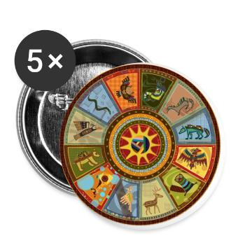 The medicine wheel of the Indians - Buttons small 1''/25 mm (5-pack) - white - Front