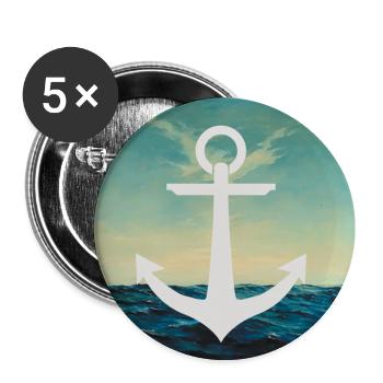 Meer Kreisrund / Sea circular - Buttons klein 25 mm (5er Pack) - Weiß - Vorne