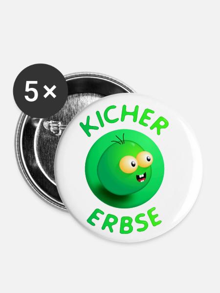 Kichererbse - Buttons klein 25 mm (5er Pack) - Weiß