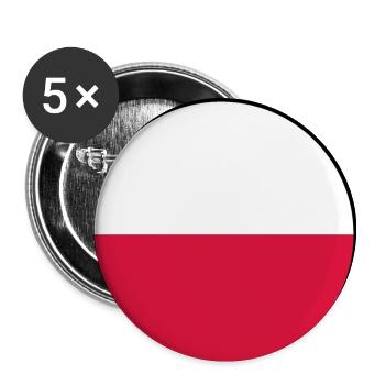 Poland flag banner cool soccer fan shirt - Buttons small 1''/25 mm (5-pack) - white - Front