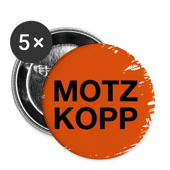motzkopp motzen meckern - Buttons klein 25 mm (5er Pack) - Weiß - Vorne