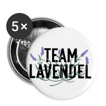 Team Lavendel - Buttons klein 25 mm (5er Pack) - Weiß - Vorne
