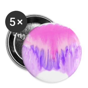 Aparell mit rosa und blauer Wasserfarbe - Buttons klein 25 mm (5er Pack) - Weiß - Vorne