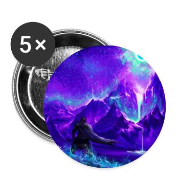 Wanderers in science fiction landscape - Buttons small 1''/25 mm (5-pack) - white - Front