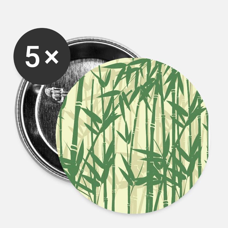 Bambus, Pflanze, Muster - Buttons klein 25 mm (5er Pack) - Weiß