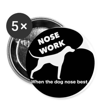 Nose Work Black logo - Buttons small 1''/25 mm (5-pack) - white - Front