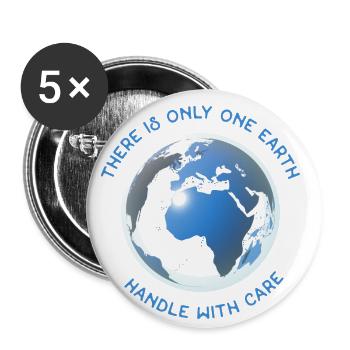 there is only one earth - Buttons small 1''/25 mm (5-pack) - white - Front