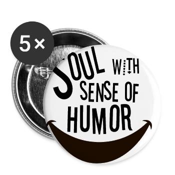 Soul with sense of humor - Buttons small 1''/25 mm (5-pack) - white - Front