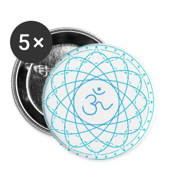 Sacred geometry with Om symbol - Buttons small 1''/25 mm (5-pack) - white - Front