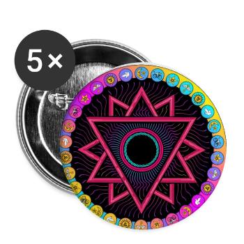 LSD Acid Wheel - Buttons klein 25 mm (5er Pack) - Weiß - Vorne