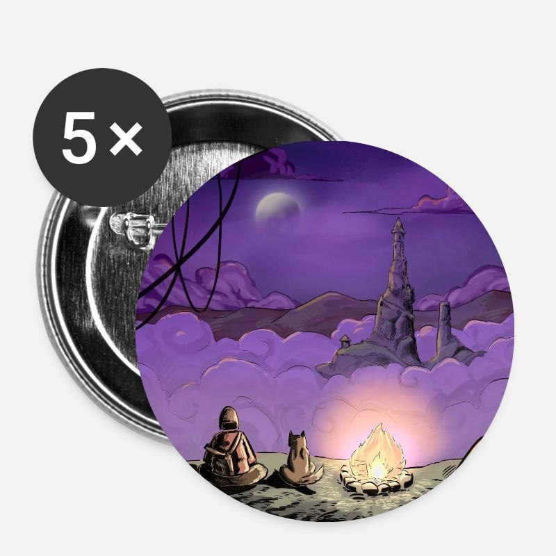 Inktober 2020-15 - Buttons small 1''/25 mm (5-pack) - white