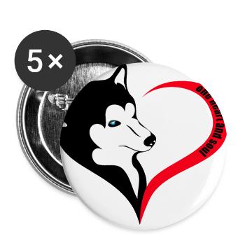 re heart one heart and soul - Buttons small 1''/25 mm (5-pack) - white - Front