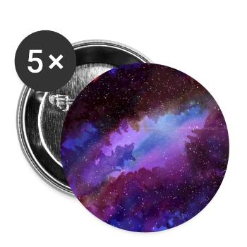 Galaxy Design - Buttons klein 25 mm (5er Pack) - Weiß - Vorne