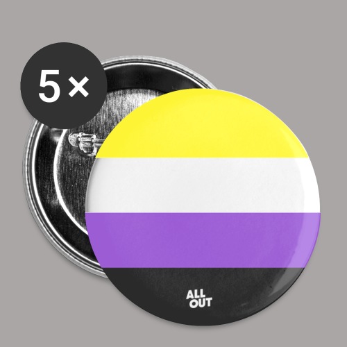 Non-Binary & Genderqueer Pride Flag - Lot de 5 petits badges (25 mm)