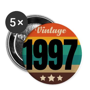 VINTAGE 1997 - Buttons small 1''/25 mm (5-pack) - white - Front