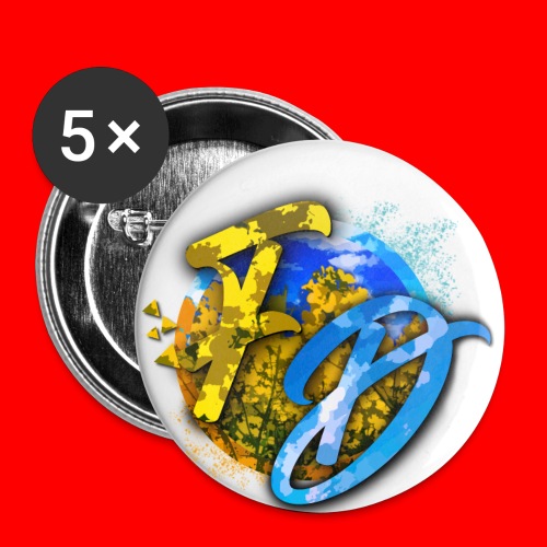 Einfach Logo groß Hinten - Buttons klein 25 mm (5er Pack)