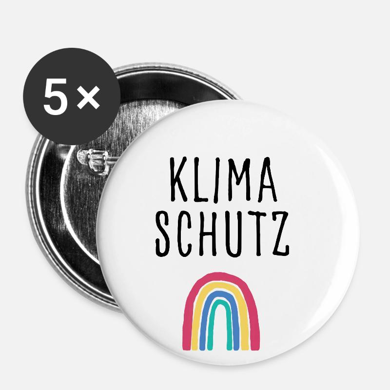 Klimaschutz - Buttons klein 25 mm (5er Pack) - Weiß