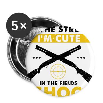 Chasse au canard Chasse au canard Chasseur de canard Chasseur de canard Conception - Lot de 5 petits badges (25 mm) - blanc - Devant