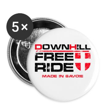 DH Rider Savoyard - Lot de 5 petits badges (25 mm) - blanc - Devant
