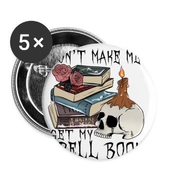Horror Zauberei Magie Halloween T-Shirt Geschenk - Buttons klein 25 mm (5er Pack) - Weiß - Vorne
