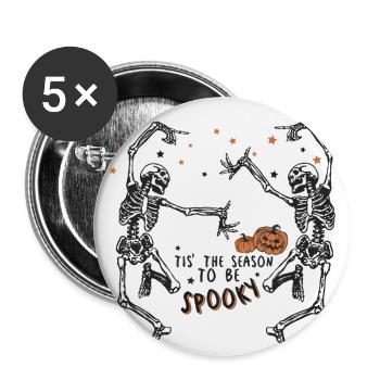 Horror Zauberei Magie Halloween T-Shirt Geschenk - Buttons klein 25 mm (5er Pack) - Weiß - Vorne